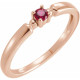 Family Stackable Ring Mounting in 18 Karat Rose Gold for Round Stone...