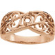 Family Criss Cross Ring Mounting in 18 Karat Rose Gold for Round Stone...