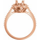 Halo Style Ring Mounting in 10 Karat Rose Gold for Oval Stone...