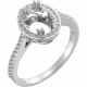 Halo Style Ring Mounting in Platinum for Oval Stone...