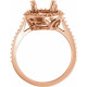 Halo Style Ring Mounting in 18 Karat Rose Gold for Round Stone..