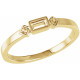 Family Stackable Ring Mounting in 18 Karat Yellow Gold for Straight baguette Stone...