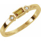 Family Stackable Ring Mounting in 18 Karat Yellow Gold for Straight baguette Stone...
