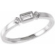 Family Stackable Ring Mounting in Platinum for Straight baguette Stone...