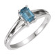 Solitaire Ring Mounting in Platinum for Emerald cut Stone...