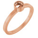 Bezel Set Solitaire Ring Mounting in 10 Karat Rose Gold for Round Stone.