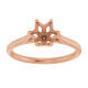 Solitaire Engagement Ring Mounting in 18 Karat Rose Gold for Round Stone.