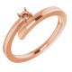 Engravable Family Ring Mounting in 18 Karat Rose Gold for Round Stone.