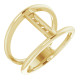 Family Negative Space Ring Mounting in 18 Karat Yellow Gold for Round Stone.