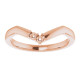 Family Stackable V Ring Mounting in 10 Karat Rose Gold for Round Stone.