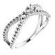 Family Criss Cross Ring Mounting in 10 Karat White Gold for Round Stone..