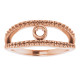 Family Negative Space Ring Mounting in 10 Karat Rose Gold for Round Stone.