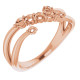 Family Bypass Ring Mounting in 10 Karat Rose Gold for Round Stone.