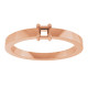 Engravable Family Ring Mounting in 10 Karat Rose Gold for Square Stone.
