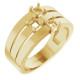 Engravable Family Ring Mounting in 18 Karat Yellow Gold for Square Stone.