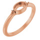 Bezel Set Cabochon Ring Mounting in 18 Karat Rose Gold for Oval Stone.