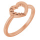 Family Heart Ring Mounting in 10 Karat Rose Gold for Round Stone.