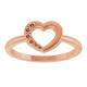 Family Heart Ring Mounting in 10 Karat Rose Gold for Round Stone.