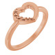 Family Heart Ring Mounting in 18 Karat Rose Gold for Round Stone.