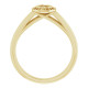 Bezel Set Halo Style Engagement Ring Mounting in 14 Karat Yellow Gold for Round Stone.