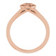 Bezel Set Halo Style Engagement Ring Mounting in 10 Karat Rose Gold for Round Stone..