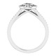 Bezel Set Halo Style Engagement Ring Mounting in Platinum for Round Stone...