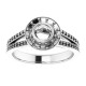 Bezel Set Halo Style Engagement Ring Mounting in Platinum for Round Stone...