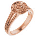 Bezel Set Halo Style Engagement Ring Mounting in 10 Karat Rose Gold for Round Stone...