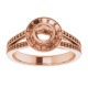 Bezel Set Halo Style Engagement Ring Mounting in 10 Karat Rose Gold for Round Stone...