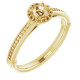 Halo Style Ring Mounting in 18 Karat Yellow Gold for Round Stone..