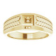 Accented Ring Mounting in 18 Karat Yellow Gold for Round Stone.