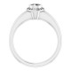 Bezel Set Halo Style Engagement Ring Mounting in 10 Karat White Gold for Round Stone...
