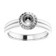 Bezel Set Halo Style Engagement Ring Mounting in 10 Karat White Gold for Round Stone...
