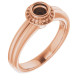 Bezel Set Halo Style Engagement Ring Mounting in 14 Karat Rose Gold for Round Stone...