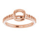 Accented Ring Mounting in 14 Karat Rose Gold for Cushion Stone.