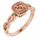 Halo Style Engagement Ring Mounting in 14 Karat Rose Gold for Round Stone.