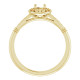 Halo Style Ring Mounting in 14 Karat Yellow Gold for Round Stone.