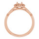 Halo Style Ring Mounting in 18 Karat Rose Gold for Round Stone...