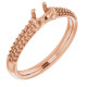 Pavé Accented Engagement Ring Mounting in 14 Karat Rose Gold for Round Stone.