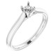 Solitaire Engagement Ring Mounting in 14 Karat White Gold for Round Stone..
