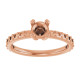 Accented Engagement Ring Mounting in 10 Karat Rose Gold for Round Stone.