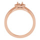 Halo Style Engagement Ring Mounting in 10 Karat Rose Gold for Round Stone.