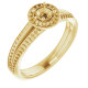 Halo Style Engagement Ring Mounting in 10 Karat Yellow Gold for Round Stone..