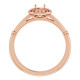 Halo Style Engagement Ring Mounting in 14 Karat Rose Gold for Round Stone...