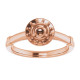 Halo Style Engagement Ring Mounting in 14 Karat Rose Gold for Round Stone...