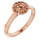 Halo Style Engagement Ring Mounting in 18 Karat Rose Gold for Round Stone..