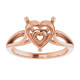 Solitaire Ring Mounting in 10 Karat Rose Gold for Heart shape Stone.