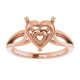 Solitaire Ring Mounting in 18 Karat Rose Gold for Heart shape Stone.