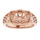 Accented Ring Mounting in 14 Karat Rose Gold for Round Stone...