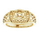 Accented Ring Mounting in 18 Karat Yellow Gold for Round Stone..